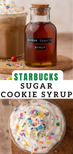 starbucks sugar cookie syrup with sprinkles and whipped cream