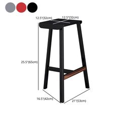 the stool is shown with measurements for each seat