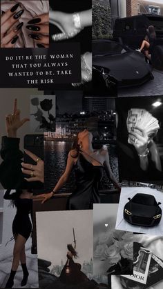 a collage of black and white photos with text that reads do it the woman that you always wanted to take there