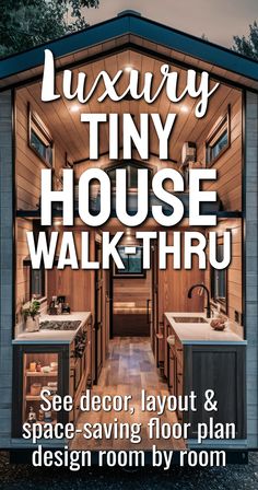 Luxury Tiny House Walk-Thru Room By Room Tour Tiny House Living Ideas, Shed Interior Design Ideas Tiny House, One Story Tiny House Interior, Luxury Tiny Cabin, Perfect Tiny House, Italian Tiny House, Tiny House Design Interior Space Saving, Functional Tiny House, Tiny Home Designs Layout