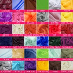 "30 Color Silk Premium bright Georgette Chiffon Plain Crepe Dyed Fashion Fabric 60\" Decoration, Craft & Dress use in USA, uk and canada Product Specification:- FABRIC TOWN 30 Color Silk Premium bright Georgette Chiffon Plain Crepe Dyed Fashion Fabric 60\" Decoration, Craft & Dress use in USA, uk and canada Composition: Silk Chiffon Drapes Well Chiffon holds a beautiful drape, which makes it popular for summer dresses and evening gowns. It also does hold a little bit of its own structure, which Last Day At Work, Surgical Suture, Light Cyan, Belle Silhouette, High Fashion Looks, Lightweight Pants, Plain Fabric, Beautiful Drapes, Green Rose