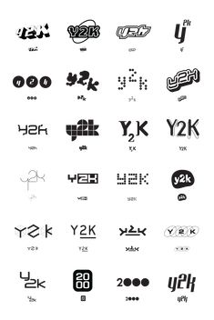 the logos for various brands are shown in black and white