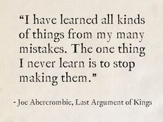 an old book with the quote i have learned all kinds of things from my many mistakes