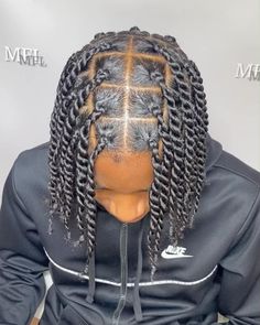 Men With Two Strand Twist, 2 Twist Braids Hairstyles Men, Twist Braids Hairstyles Studs, Men's Twist Hairstyles, Single Twist Braids Men, Rubber Band Twist Hairstyles Men, Twist Parting Pattern Men, Braid Hair Styles For Men, Men Braids Hairstyles Long Hair