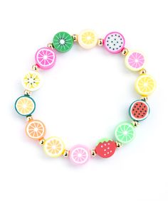 Fruit Loop Bracelets, Fruit Bracelet Ideas, Sweet Multicolor Bracelet Jewelry, Sweet Multicolor Round Beads Jewelry, Sweet Multicolor Beaded Bracelets, Trendy Adjustable Fruit Design Jewelry, Sweet Multicolor Round Bead Bracelets, Adjustable Fun Fruit Design Jewelry, Colorful Adjustable Novelty Jewelry