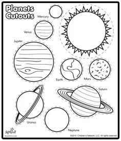 the solar system coloring page with planets and sun for kids to print out on their own