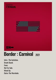 a poster with the words border carnival on it