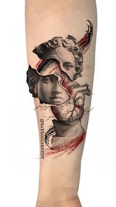 Fineline Realism Tattoo, Insomniac Tattoo, Geometric Realism Tattoo, Realistic Tattoo Design Ideas, Small Realism Tattoo, Surrealist Tattoo, Statue Tattoo Design, Surrealistic Tattoo