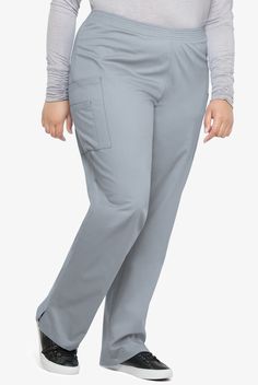 Comfortable. That’s the buzzword from customers about our sleek women’s plus size pull-on scrub pants. The fit is a fan favorite; one customer raves that these are “probably my favorite plus size scrub pants!” Each piece in our Butter-soft Stretch scrub collection was designed for 12+ hour shifts, and made from easy-care, 2-way stretch comfort fabric. • Modern fit • Mid-rise • Elastic waistband • Tapered leg • Total of 3 pockets • 2 cargo pockets • 1 small items pocket on right side • Ankle vent Plus Size Scrubs, Scrub Collection, 12 Hour Shifts, Uniform Advantage, Phlebotomy, Easy Stretches, Medical Uniforms, Comfort Wear, Scrub Pants