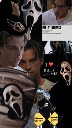 the collage shows two men in masks and one is wearing a hat with a ghost face on it