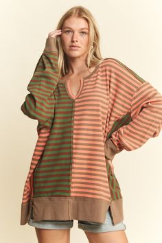 Step up your style game with the Pickford Shirt. This trendy top features a playful stripe pattern and a flattering v-neck design. Made with 95% cotton and 5% spandex, the oversized fit is both comfortable and stylish. Perfect for a casual day out or a fun night with friends. Fun Night With Friends, Night With Friends, Kimono Duster, Trendy Top, Western Boho, Moon Child, Sweater Blouse, Graphic Tee Shirts, Trendy Tops