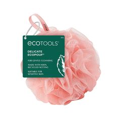 The EcoTools Pink Delicate EcoPouf is our sustainable shower loofah designed with soft netting for an all-over deep clean and gentle exfoliation. Achieve a rich lather from with your favorite scrub, body wash, or cleanser to wash away impurities and remove dead skin cells. When you’re finished, just rinse, and hang the shower pouf to dry from the attached string. It’s gentle enough for all skin types- even more sensitive skin. Just don’t forget to replace the loofah sponge every 30 days! Designe Pink Shower Products, Pink Loofah, Body Loofah, Shower Loofah, Bday List, Pink Showers, Loofah Sponge, Shower Stuff, Boo Basket