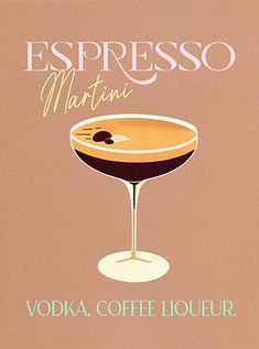 an advertisement for a martini drink with the word espresso martini written in spanish