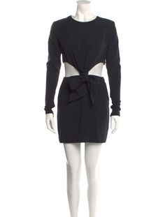 Blumarine Sheath DressBlackCutout AccentLong Sleeve with Crew NeckButton Closure at BackFit:Dresses by Blugirl typically fit true to size. Bluemarine Black Dress, Dress Outfits, Mini Dress, Crew Neck, Tags, Clothes For Women, Dresses, Clothes, Black