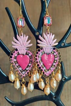 Rosé Abs, Creative Fashion Photography, Mexican Earrings, Heart Shaped Jewelry, Jewel Box, Mexican Art, San Antonio Tx, Girls Earrings, Dream Jewelry