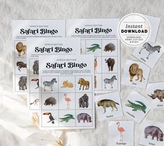 several different types of animals are shown in this printable game for children to play with