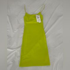 Zara Fitted Mini Dress, Size: S, Nwt, Color: Lime Green Green Midi Bodycon Summer Dress, Green Midi Bodycon Dress For Summer, Fitted Solid Color Summer Midi Dress, Fitted Solid Summer Midi Dress, Summer Green Fitted Bodycon Dress, Green Bodycon Summer Dress, Green Fitted Bodycon Summer Dress, Summer Bodycon Midi-length Dress, Green Spaghetti Strap Bodycon Dress For Spring