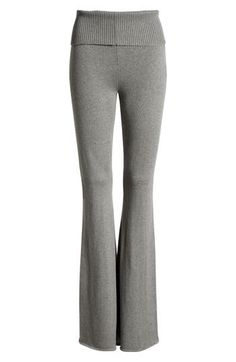 A ribbed fold-over waistband brings cozy energy to these cotton-blend leggings with flared hems. 33 1/2" inseam; 13 1/2" leg opening; 11 1/2" front rise; 13" back rise Pull-on style 55% cotton, 35% recycled polyester, 5% rayon, 5% nylon Machine wash, tumble dry Imported Leggings Flare, Grey Fold Over Leggings, Foldover Leggings, Gray Flared Leggings, Fold Over Leggings, Flare Leggings Cotton, Fold Over Flare Leggings, Grey Flared Leggings, Gray Flarred Leggings