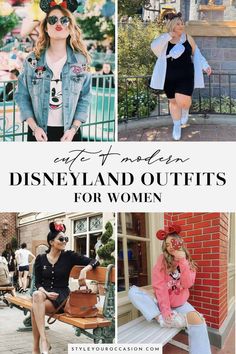 disney land outfits for women with text overlay that reads,'create mother disneyland and outfit ideas for women '