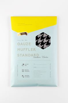 an envelope with the words gauze muffler standard on it