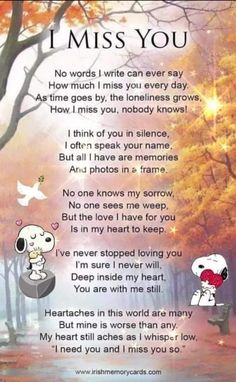 a poem written to someone who is missing their heart and the words i miss you are in