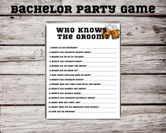 a bachelor party game for bachelors who know the groom? on a wooden background