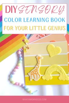 a colorful book with the title diy nursery color learning book for your little genius