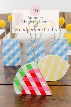 diy summer gingham picnic with woodpeckers crafts and free printables