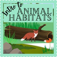 an animal habitat is shown with the words, two to animal habitats on it's side