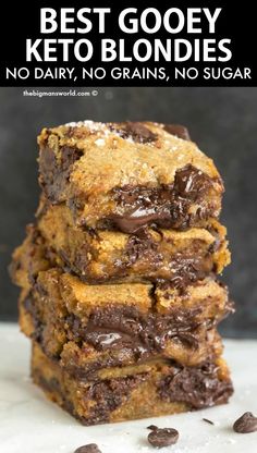 the best keto blondies no dairy, no grains, no sugar on top