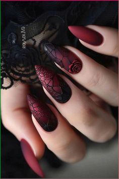 Get inspired by these trending Thanksgiving Nail Designs that are perfect for the season! From chic Thanksgiving Nails to creative Thanksgiving Nail Art, these designs will elevate your holiday look. Try out Fall Nail Designs Maple Leaf for a seasonal touch or go bold with Colourful Nails and Cute Nails For Fall. Looking for something unique? Check out stunning Fall Gel Nails and Thanksgiving Nails Design Fall to make your manicure stand out. Whether you're into classic Thanksgiving Nail styl... Red Black Matte Nails, Dark Red Gel Nails Design, Nails Design Dark Colors, Dark Festive Nails, Wedding Nails Autumn, Matte Black And Red Nails, Nails Red And Black Design, Goth Red Nails, Bordeaux Nails Design