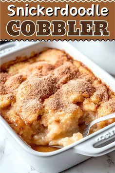 Treat yourself to this incredible Snickerdoodle cobbler! It has all the flavors of the classic cookie tucked into a warm, baked dessert.