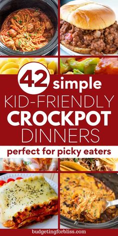 Looking for easy crockpot meals your picky eater will love? Find 42 kid-friendly slow cooker recipes that are perfect for busy school nights. These easy kid-approved crockpot recipes make dinner time stress-free. Busy parents will love these kid-friendly crockpot dinners that are simple to prepare, frugal, and delicious. Enjoy the best crockpot recipes for kids.