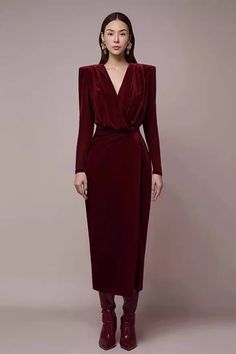 Elegance meets enchantment in this Vietnam Velvet Midi Dress. Crafted with luxurious materials, it enhances your allure and adds an air of sophistication. Whether it's a gala, a formal event, or an evening of pure glamour, this dress is your key to stand out with grace.Size(cm)/ (inch)SMLXLBust8488929832.7634.3235.8838.22Waist6468727824.9626.5228.0830.42Hips90949810435.136.6638.2240.56Material: Polyester*The above data is for flat dimensions, and the high elastic fabric can be stretched.*The above data is for reference only, please choose based on your usual purchase code.*This size chart is manually measured and may have an error of approximately 1-3CM.As it is a high-end handmade customized product, the delivery time takes 15-20 days. If it is not a quality issue, returns and refunds are Velvet Midi Dress, Evening Dress Fashion, Red Midi Dress, Midi Skirts, Elastic Fabric, Elegant Dresses, Formal Event, Evening Dress, Dress To Impress