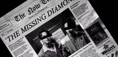 the missing diamond movie poster with two men wearing blindfolds on top of it