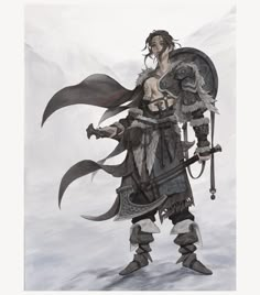 Viking Character Art, Kobold Character Art, Barbarian Druid, Moon Warrior, Dark Paladin, Female Barbarian, Dnd Concept, Elder Scrolls Games, Dnd Character Design