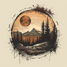 Creative Logo Inspirations: T Shirt Logo Design Nature Typography Design, Nature Designs, Circle Doodles, Camping Tattoo, Coordinates Tattoo, Freedom Tattoos, Rustic Logo, Explore Tattoo, T Shirt Logo Design