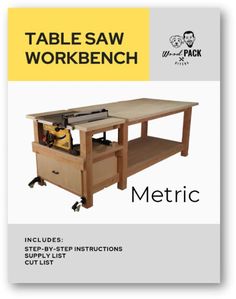 the table saw workbench instructions are shown