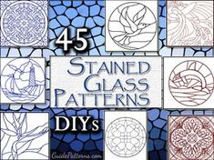 the cover of 45 stained glass patterns