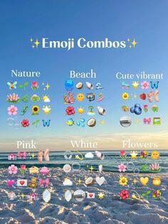 the emoji combos are all over the beach and in the ocean,