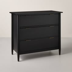 3 Drawer Modern Wood Dresser - Black - Hearth & Hand™ with Magnolia Furniture Must Haves, Magnolia Furniture, Vertical Dresser, Sleeping Nook, Three Drawer Dresser, 2024 Bedroom, Master Design, Drawer Wood, Bedroom Makeover Ideas