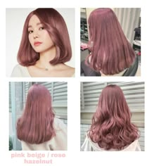 Strawberry Hair Color, Hazelnut Hair, Mauve Hair, Korean Hair Color, Strawberry Hair, Hair Inspiration Long, Pretty Hair Color, Hair Color Pink, Hair Dye Colors