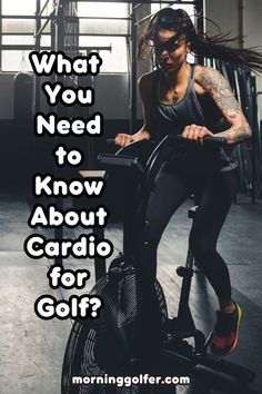 a woman on an exercise bike with the words what you need to know about cardio for