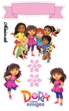 Topper de bolo Dora e Seus Amigos Dora Stickers, Dora Diego, Sweet Birthday Cake, Pj Masks Birthday Party, Pj Masks Birthday, Beautiful Cake Designs, School Wall Art, Cartoon Kids