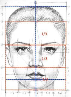 a drawing of a woman's face is shown with the lines drawn across it