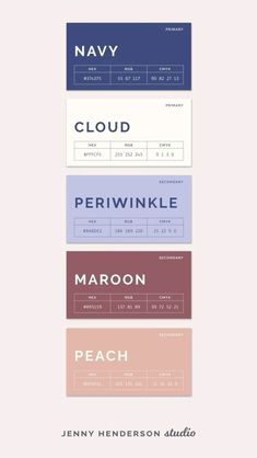 four different font styles are shown in the same color scheme, and each type has an individual