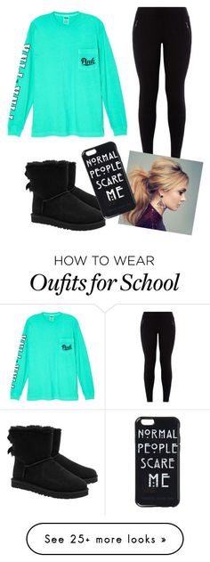 "Comfy school outfit" by ronnieradkeisbabe on Polyvore featuring Victoria's Secret and UGG Australia Comfy School Outfits, Pink Club, Pink Wardrobe, Uggs Boots, Fallout 3, Africa Fashion, School Outfit