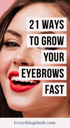 Want to grow thick eyebrows that look amazing fast? Or are your eyebrows too thin? If so, it's time to grow thicker eyebrows at home. Growing Eyebrows, Eyebrow Growth Remedies, Eyebrow Hair Growth, Eyebrows At Home, Grow Eyebrows Thicker, Thicker Eyebrows