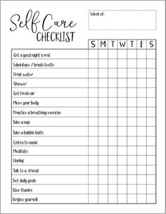 Self Care Checklist Printable Etsy Routines Aesthetic, Facials At Home, Self Care Checklist, Workbook Design, Self Care Bullet Journal, Writing Therapy, Vie Motivation, Checklist Template, Journal Writing Prompts