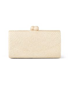 Update your special occasion look with Serpui's Mariah clutch. It features a delicate closure, a beautiful neutral hue and two removable straps for versatile styling options. Style this unique straw clutch with everything from a shift dress to cocktail attire for an effortlessly polished look. Beige Clutch, Woven Clutch, Bow Clutch, Straw Clutch, Turquoise Drop Earrings, White Wicker, Cocktail Attire, Small Clutch, Straw Bags